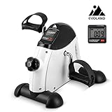 EVOLAND Mini Vélo d'Appartement, Pédale Statique Portable, Léger & Facile à Ranger, Affichage LCD, Résistance Ajustable, Appareil d'exercice pour Les Jambes et Les Bras Travailler à La Rééducation