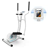 KLAR FIT Klarfit Myon Cross - Vélo elliptique, Volant inertie 12 kg, SilentBelt System, Blanc