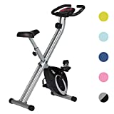 Ultrasport Vélo d'appartement F-Bike , Vélo de fitness pliable avec console et détecteurs manuels de pouls, Mixte adulte, Noir, Taille unique