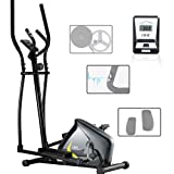 ISE Vélo d'Appartement Vélo Elliptique Magnétique Cross Trainer pour la Maison avec Capteur de Pouls,8 Niveaux de résistance,Ecran LCD,Max.110kg,SY-9802