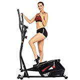 ANCHEER Vélo elliptique de Finess elliptique Volant d'inertie 15 kg/ 10 Niveaux de résistance/Mesure du pouls pour la Gymnastique et l'entraînement à la Maison (Noir)