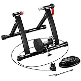 Yaheetech Entraineur Magnétique Turbo de Vélo 6 Vitesses Réglable Home Trainer pour Roue 26-29 Pouces 700C Pliable Capacité de 120 kg Entraineur Intérieur Noir