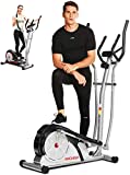 ANCHEER Vélo de Fitness Machine elliptique avec 8 Niveaux de résistance/Porte Tablette/Écran LCD/Poignée de Test de fréquence Cardiaque/Silencieuse Charge maximale:265Ibs (Gris)