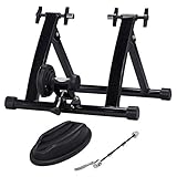 Yaheetech Entraineur Magnétique Turbo de Vélo Pliable Réglable Home Trainer pour Roues de 66-71 cm et 700C Turbo Trainer Noir