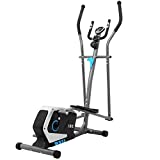 ISE Vélo d'appartement Vélo elliptique Magnétique Cross Trainer,LCD Display, Ergomètre Compatible, 8 Niveaux de Résistance, Poids d’inertie de 8 KG SY-9801