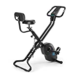 Capital Sports Azura X2 - Ergomètre , Vélo pliable en X , Vélo fitness , Home-trainer , Pulsomètre , Ordinateur d'entraînement , Pliable , Force d'inertie de 4kg , 8 niveaux de résistance , Noir