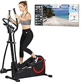 CARE FITNESS - Vélo Elliptique Motorisé CE-685-24 Niveaux de Difficulté - 24 Programmes - Compteur Écran LCD - Port USB - Porte Tablette - Compatible Application Kinomap